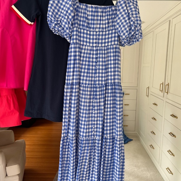 Hyacinth House Blue Gingham Harper Maxi Dress sz XS - Picture 2 of 7